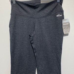 Spalding Women's Charcoal Heather True To The Game Yoga Crop Leggings Small NWT